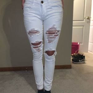 White Distressed Jeans